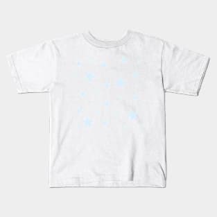 Pale, Baby Blue Stars Kids T-Shirt